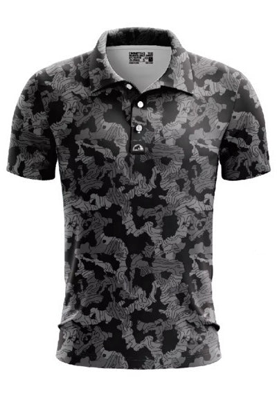 トップス camouflage pattern faded polo shirt Camo Camouflage Men's Zipper Polo Shirts Short Sleeve Casual